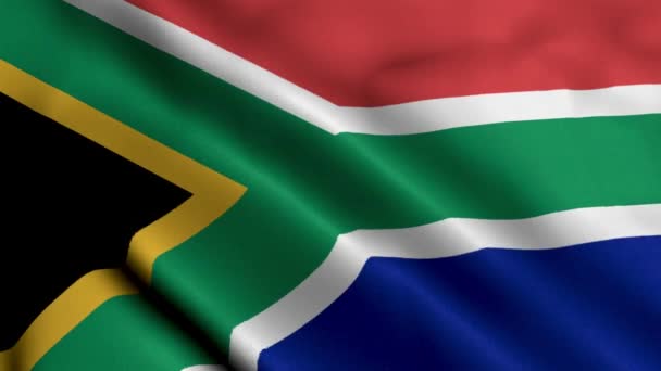 Jihoafrická Vlajka Vlnění Tkaniny Satén Textura Vlajka Jižní Afriky Ilustrace — Stock video