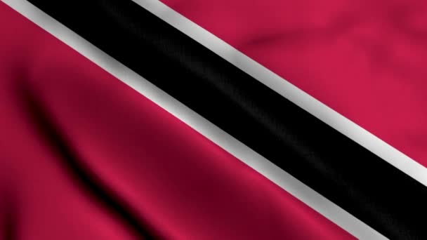 Bandera Trinidad Tobago Tela Ondulada Bandera Textura Satinada Trinidad Tobago — Vídeos de Stock