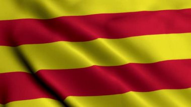 Oldenburg Şehir Bayrağı Almanya. Oldenburg 'un Saten Kumaş Dokusu Ulusal Bayrağı 3 boyutlu Görüntü. Almanya 'daki Oldenburg şehrinin gerçek doku bayrağı. Yüksek Detaylı Bayrak Animasyonu AB Şehir Bayrakları