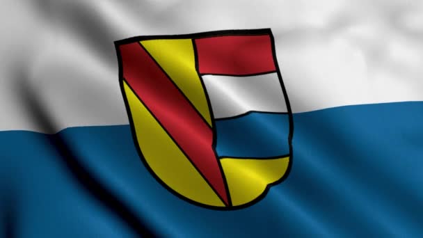 Flaga Państwa Pforzheim City Niemcy Falista Tkanina Satin Texture Flaga — Wideo stockowe