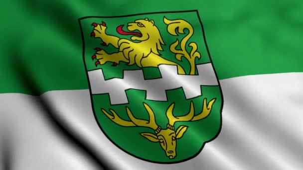 Bergisch Gladbach City State Flag Alemania Tela Ondeante Satén Textura — Vídeo de stock