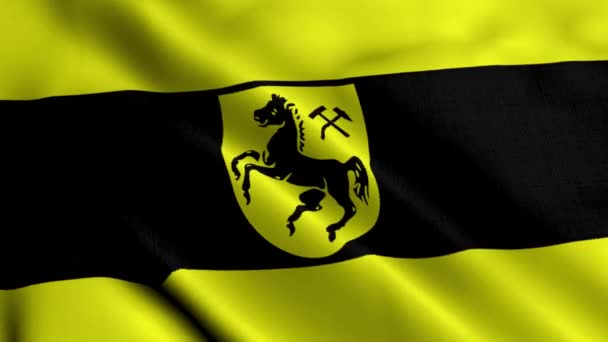 Herne Renania Del Norte Westfalia City State Flag Alemania Tela — Vídeo de stock