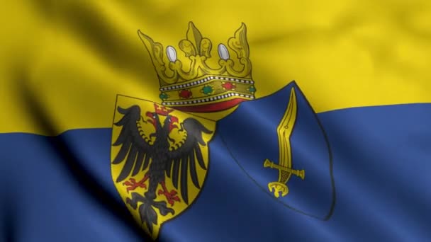 Essener Stadtstaat Flagge Deutschland Waving Fabric Satin Texture Nationalflagge Von — Stockvideo