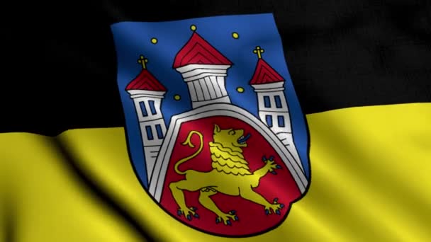 Bandeira Estado Cidade Goettingen Alemanha Acenando Tecido Cetim Textura Bandeira — Vídeo de Stock