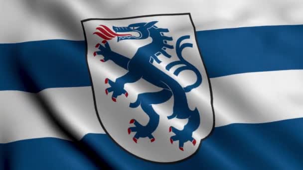 Ingolstadt Stad Flagga Tyskland Vifta Tyg Satin Textur Nationell Flagga — Stockvideo