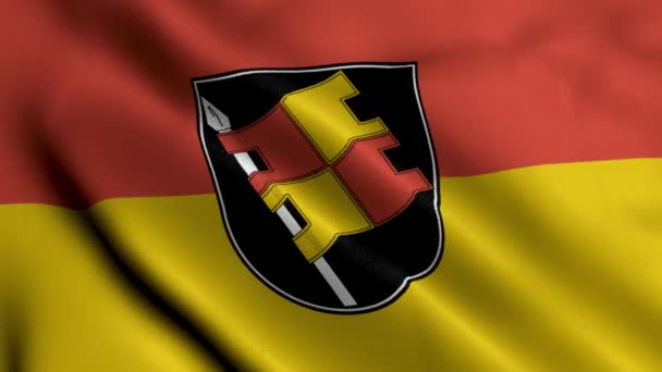 Bandeira Estado Cidade Wurzburg Alemanha Acenando Tecido Cetim Textura Bandeira — Vídeo de Stock