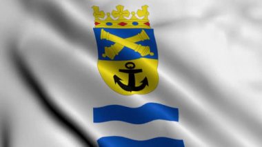 Loviisa City Flag Finland. Kumaş kumaş dokusu sallamak Fince Loviisa 'nın Ulusal Bayrağı 3D İllüstrasyon. Finlandiya 'daki Loviisa şehrinin gerçek doku bayrağı. Loviisan kaupunki Lovisa stad