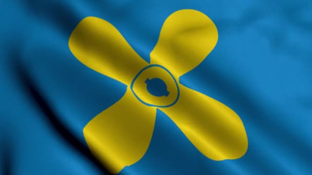 Bandeira Cidade Kimitoon Finlândia Têxtil Cetim Tecido Ondulado Bandeira Nacional — Vídeo de Stock