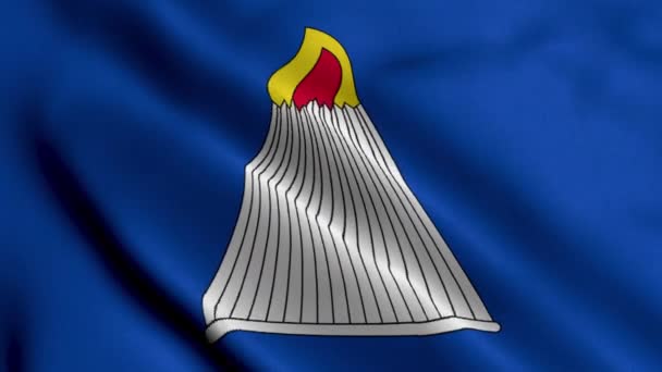 Vardo City Bandeira Finlândia Têxtil Cetim Tecido Ondulado Bandeira Nacional — Vídeo de Stock