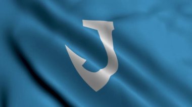 Batsfjord Belediyesi Norveç Bayrağı. Kumaş kumaş kumaş dokusunu sallayarak Norveç 'in Batsfjord 3D Illustration Ulusal Bayrağını sallayarak. Norveç 'teki Batsfjord Belediyesinin Gerçek Doku Bayrağı.