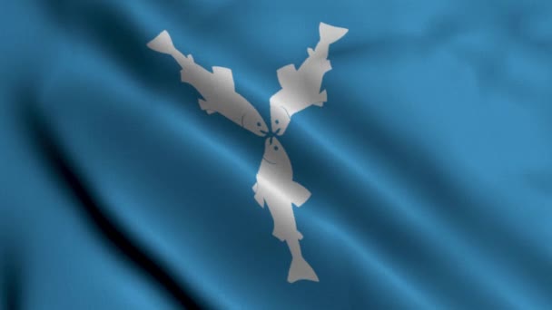 Σημαία Δήμου Kvalsund Νορβηγίας Κυματίζοντας Ύφασμα Σατέν Υφή Νορβηγική Εθνική — Αρχείο Βίντεο