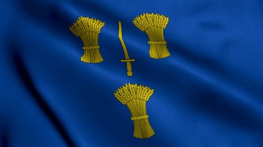 Cheshire İlçe Bayrağı. Cheshire Birleşik Krallık Bayrak Koleksiyonu 'nun gerçek doku bayrağı. Yüksek Detaylı Bayrak Animasyonu İngiltere, İngiltere