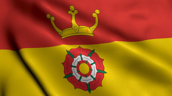 Флаг графства Хэмпшир. Реальная текстура флага Соединенного Королевства. Англия, Великобритания