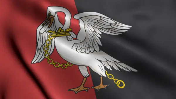 Флаг Бакингемшира Ожидании Трехмерного Изображения Сатина Текстуры Реальная Фактура Знамени Стоковая Картинка