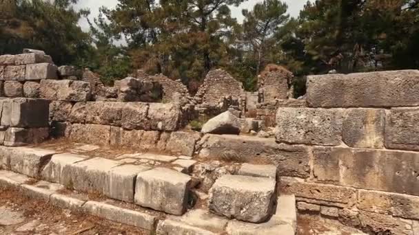Phaselis Auch Bekannt Als Phaselis Ancient City Harbor Road Soll — Stockvideo