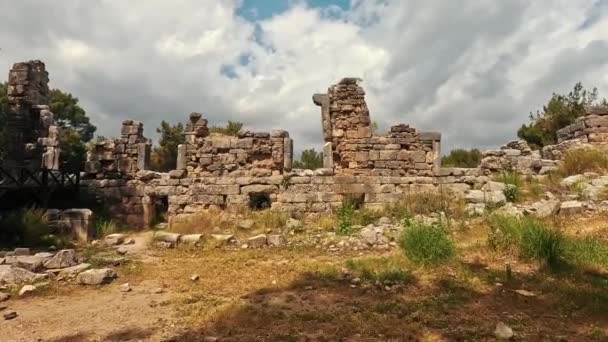 Aynı Zamanda Phaselis Antik Şehir Limanı Yolu Olarak Bilinen Phaselis — Stok video