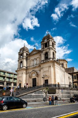 Zafferana Etnea, Sicilya, İtalya, 16 Mayıs 2023. - Zafferana Etnea 'daki Aziz Mary Katedrali.