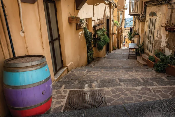 Kolorowa Wąska Uliczka Schodami Starego Miasta Agrigento Sycylia Włochy — Zdjęcie stockowe