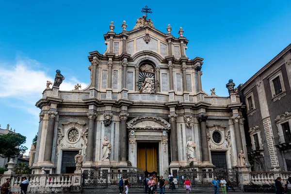 Catania Sicily Italy May 2023 Saint Agata Cathedral Piazza Del — Stock Photo, Image