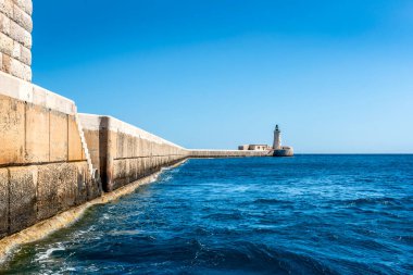St Elmo Breakwater Lighthouse - Valletta - Malta clipart