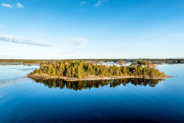 Adaları Stockholm adalar manzarasına. İsveç. Su manzara