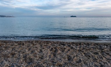 Malaga Sahili, Endülüs, İspanya Gün batımından önce