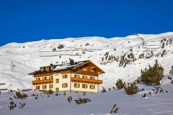 Casas Inverno Estância Esqui Obertauern Alpes Austríacos — Fotografia de Stock
