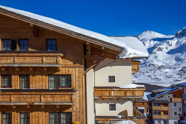 Zimní Domy Lyžařském Středisku Obertauern Rakouských Alpách — Stock fotografie