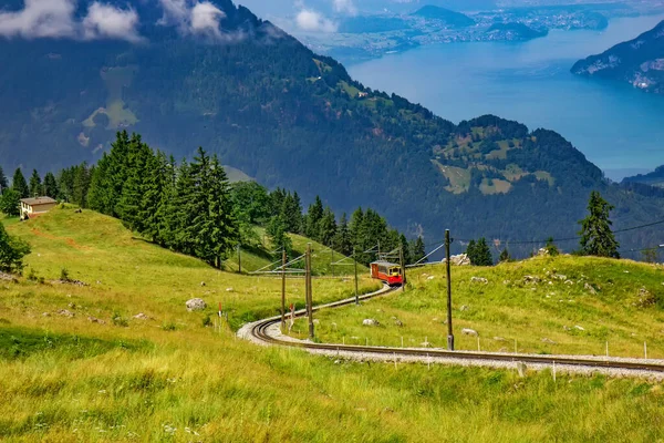 Železnice Schynige Platte Horská Dráha Oblasti Bernese Highlands Švýcarsku — Stock fotografie