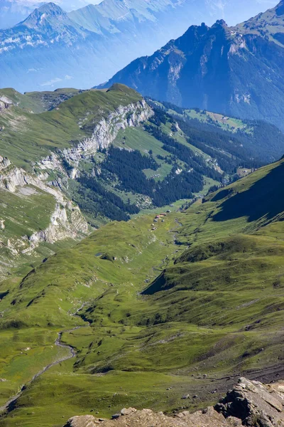 Hermoso Paisaje Desde Cima Montaña Schlithorn Alpes Suizos — Foto de Stock