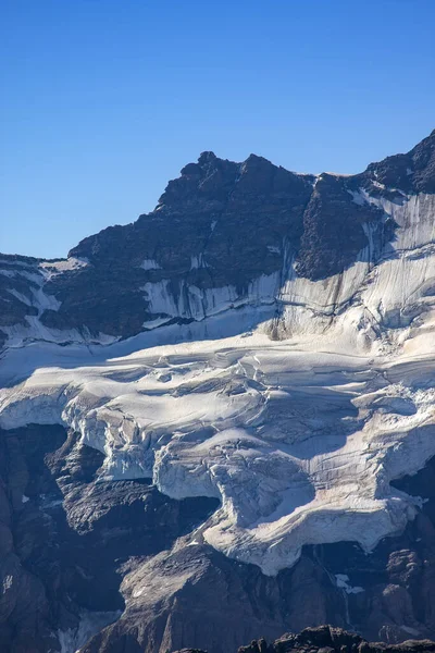 Vista Sulle Alpi Svizzere Sul Ghiacciaio Dello Jungfrau Dalla Montagna — Foto Stock