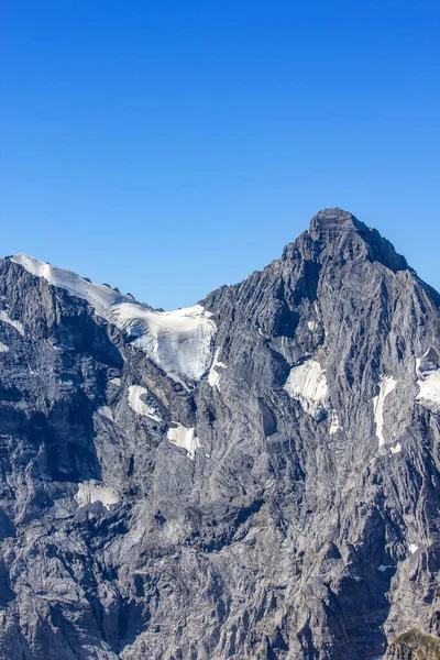 Pohled Jungfrau Švýcarské Alpy Ledovec Hory Schlithorn — Stock fotografie