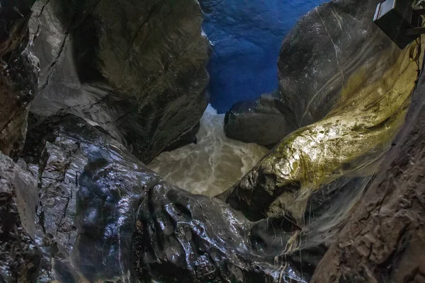 Trummelbachovy Vodopády Lauterbrunnen Švýcarsko Největší Podzemní Vody Evropě — Stock fotografie