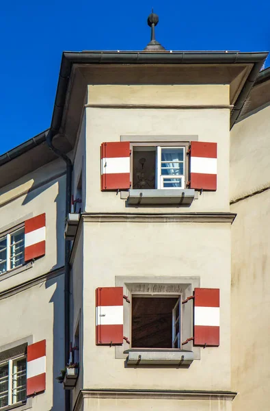 Vista Dos Edifícios Coloridos Innsbruck Áustria Ottoburg — Fotografia de Stock
