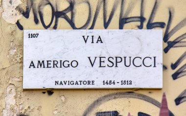 Street sign on the wall in Milan, Italy - detail clipart