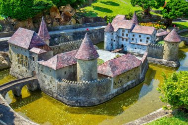 Hallwyl Castle is one of the most important moated castles in Switzerland - model Swissminiatur clipart