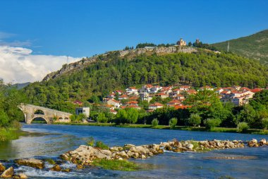 Orthodox church Herzegovina Gracanica on the hill above the Trebisnjica river clipart