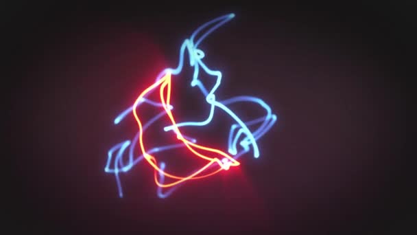 Alambre Fractal Abstracto Smoke Loop Animación Fondo Tecnología Abstracta Con — Vídeos de Stock