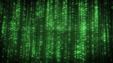 Büyük Veri Dijital Matriksi Business Hitech gibi soyut bir duvar kağıdının 4k animasyonu büyük bir veri işi dijital teknolojisi bağlantılı hatlar ve sayı matrisi gibi alan derinliği ile akış stili