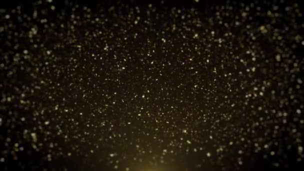 Astratto Oro Incandescente Glitter Scintillante Particelle Sfondo Animazione Astratto Caduta — Video Stock
