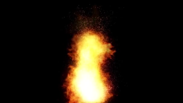 불타는 파이어 비주얼 Black Background 애니메이션 패턴의 불타는 — 비디오