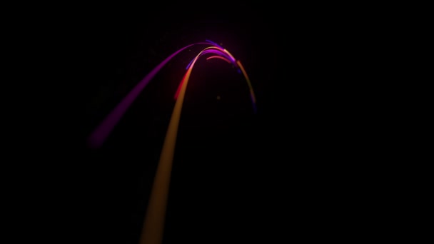 发射3D光的背景 4K动画抽象壁纸背景发光3D光的背景 4K动画 具有深度场 遵循运动轨迹 — 图库视频影像