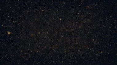 Akışkan uzayda titreşen parçacıklar / soyut bir arka planın 4k animasyonunda ortam tıkanıklığı ve alan derinliği ile akışkan uzayın içinde yüzen parçacıklar