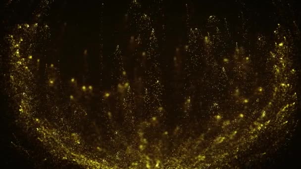 Soyut Altın Parçacıklar Yükselen Arkaplan Soyut Animasyon Patlayan Altın Parçacıklarının — Stok video
