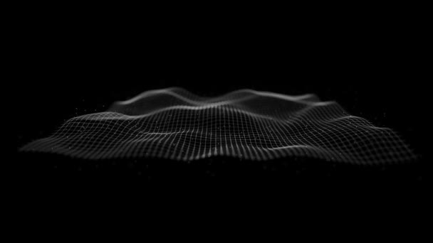 네트워크 Mesh Waving Background Loop 애니메이션의 프랙탈 선흔들기 바다없는 — 비디오