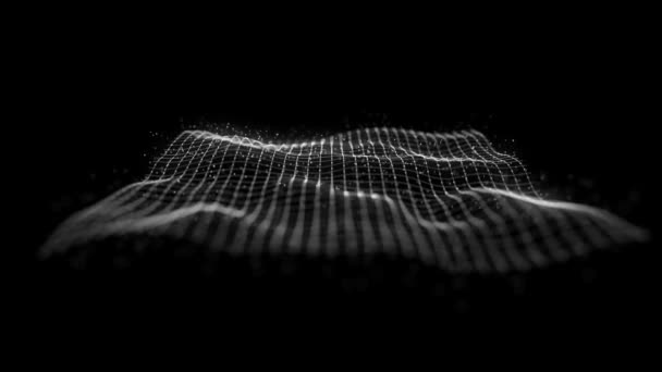 Абстрактна Сітка Waving Фонова Петля Анімація Абстрактного Фрактального Фону Поверхнею — стокове відео