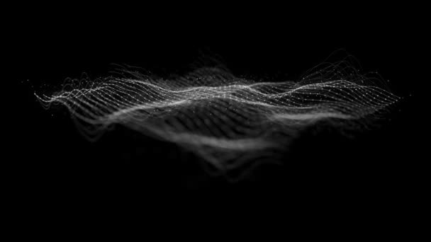 Абстрактна Сітка Waving Фонова Петля Анімація Абстрактного Фрактального Фону Поверхнею — стокове відео