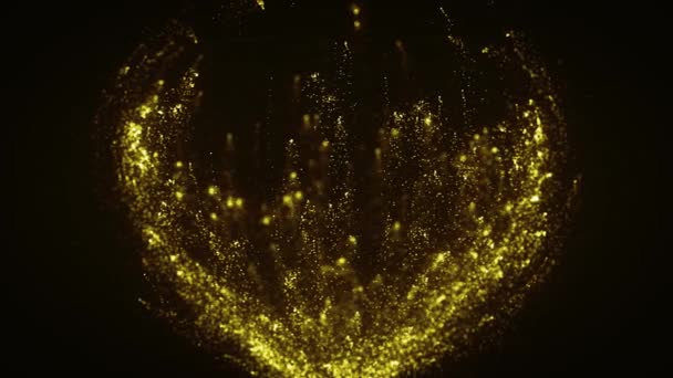 Abstract Gold Particles Rising Background Animação Abstrato Renderizado Fundo Explosão — Vídeo de Stock