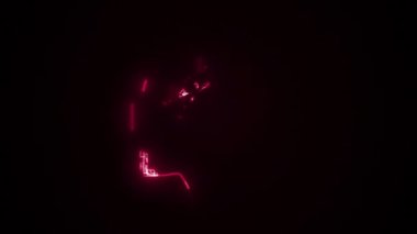 Cyber Woman Brain AI Technology Background/ Animation of a cyber technology background animation with woman head silhouette and brain neuron and synapse revealing symbolizing articial intelligence