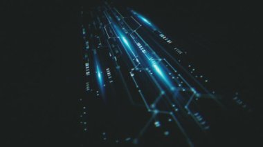 High Tech Hud Digital Circuit Background/ 4k motion graphics of a futuristic hi-tech computer circuit generated background with chipset patterns and connected data elements slowly shifting